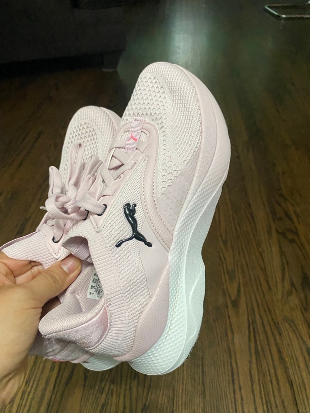 Puma Women's Light Pink Mesh Lace-Up Sneakers - Picture 9 of 16